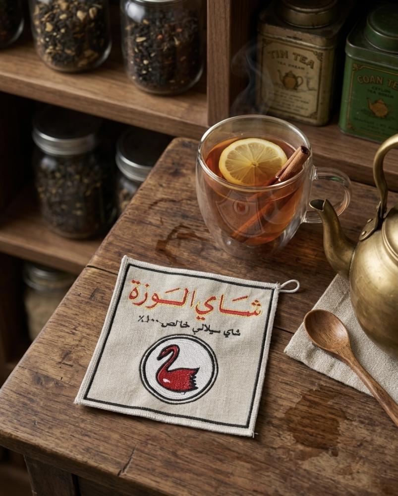 بيز/ديكور قماشي مطرز - إصدار "شاي الوزة"