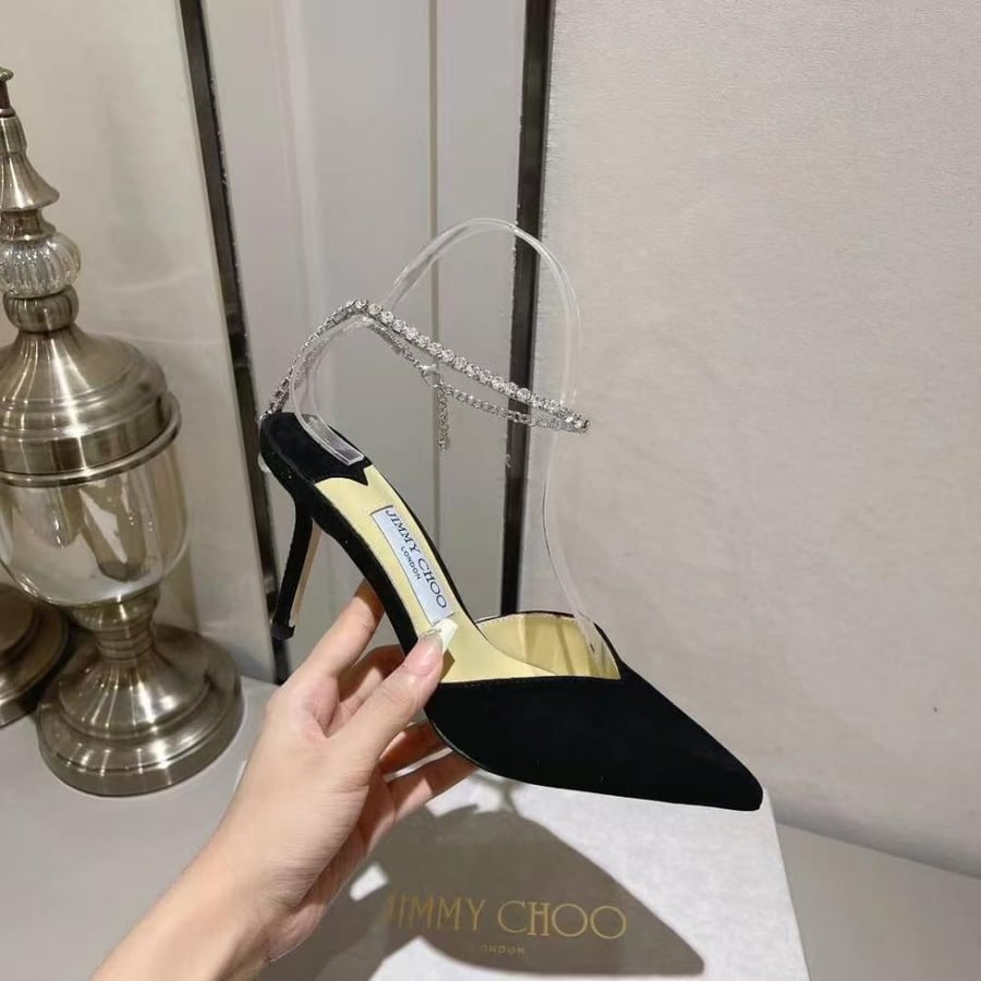 حذاء كعب مفتوح مرصّع من Jimmy Choo