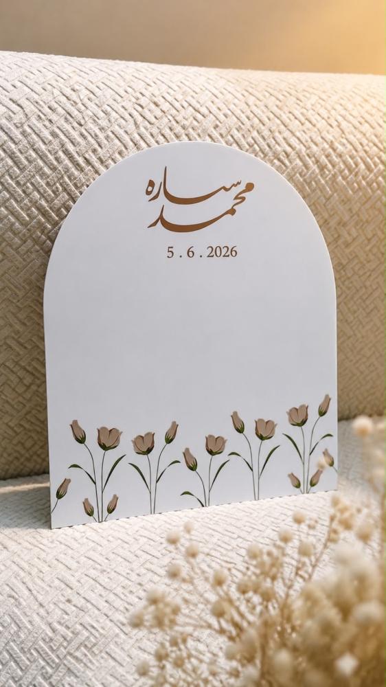 لوح توقيع خشب واكريلك