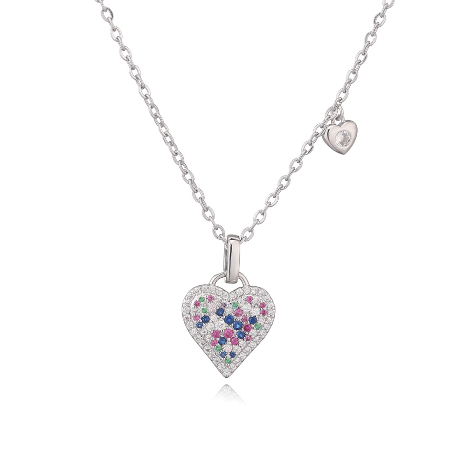 Colorful Crystal Heart Chain
