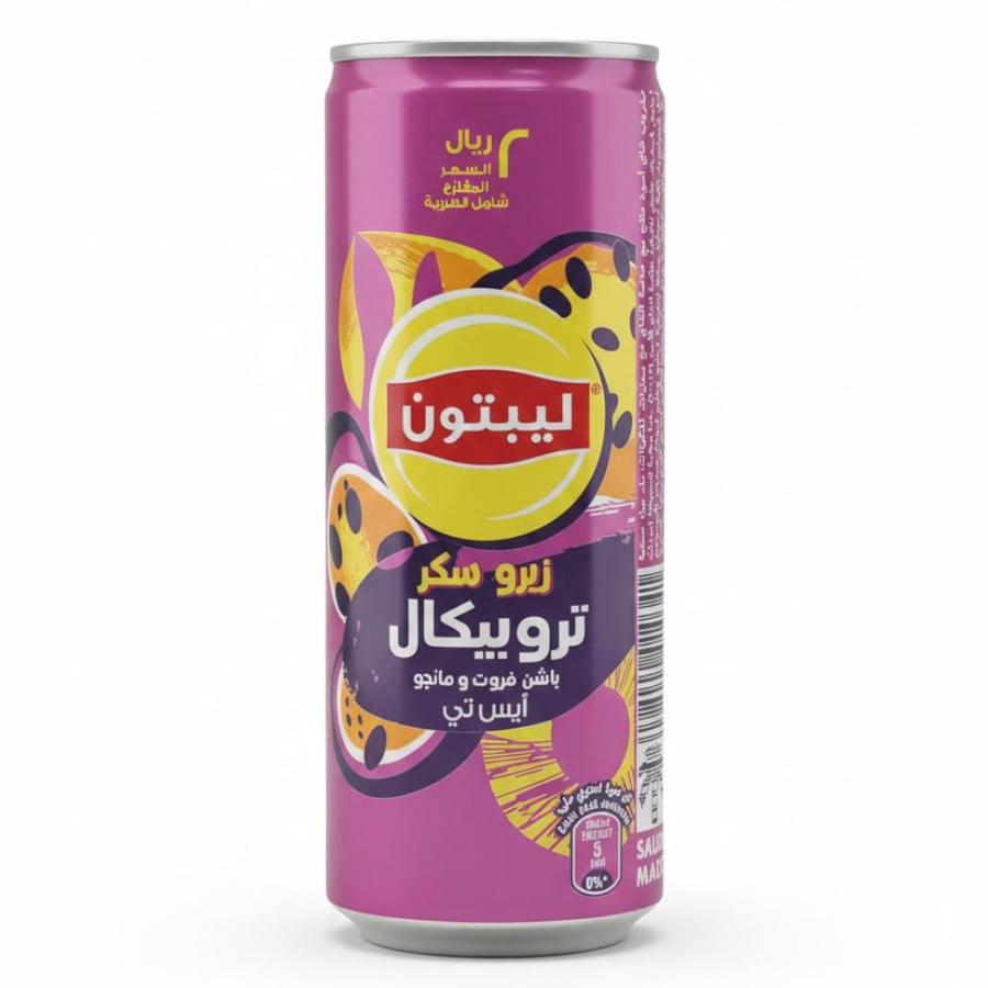 ليبتون ايس تي توربيكال باشن فروت ومانجو زيرو سكر 240 مل