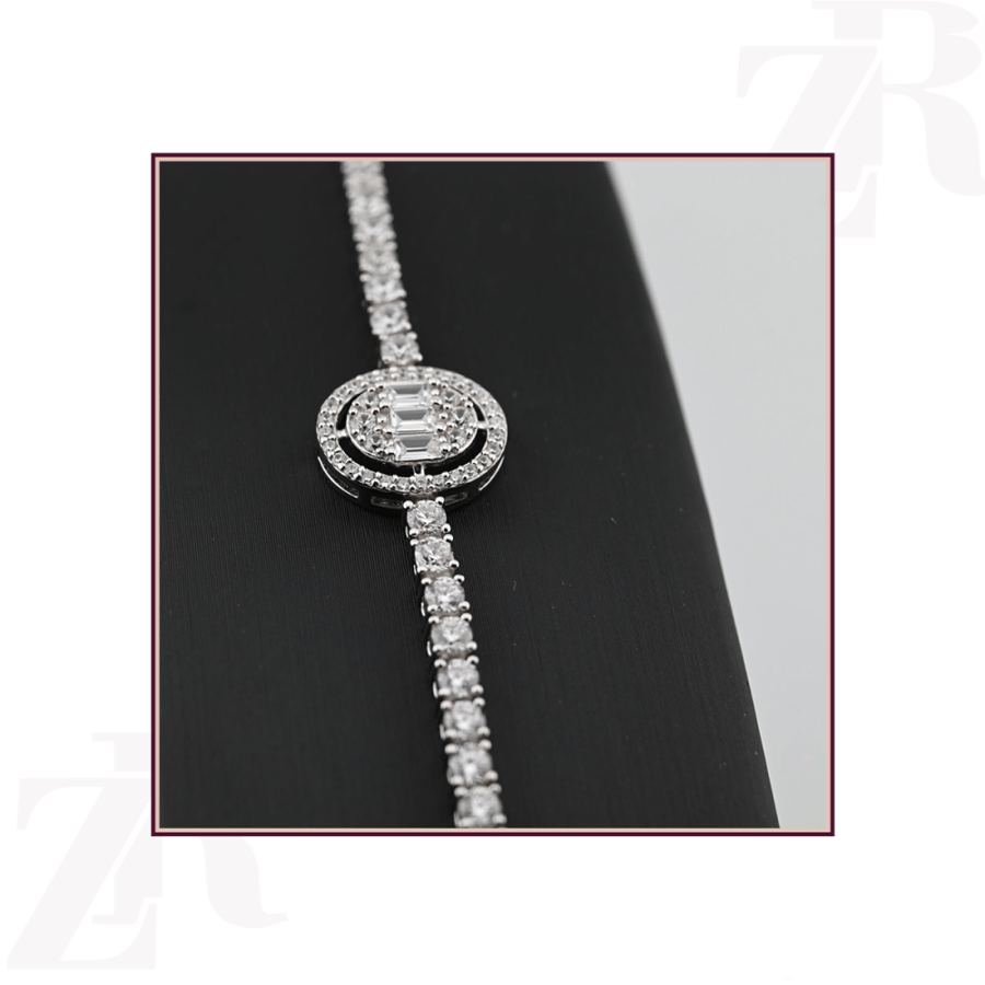 طقم فضة صافي عيار 925- تصميم الماس