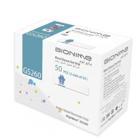 شرائح فحص السكر بايونيم (Bionime Test Strips)