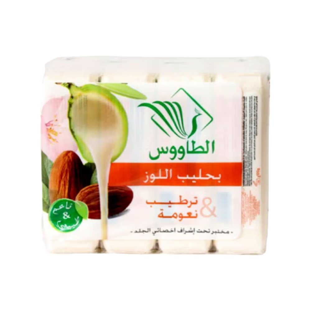 الطاووس صابون بحليب اللوز ترطيب و نعومة 4*125 جم