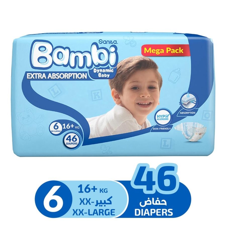 سانيتا بامبي العبوة الميجا رقم 6 عدد 46 ح