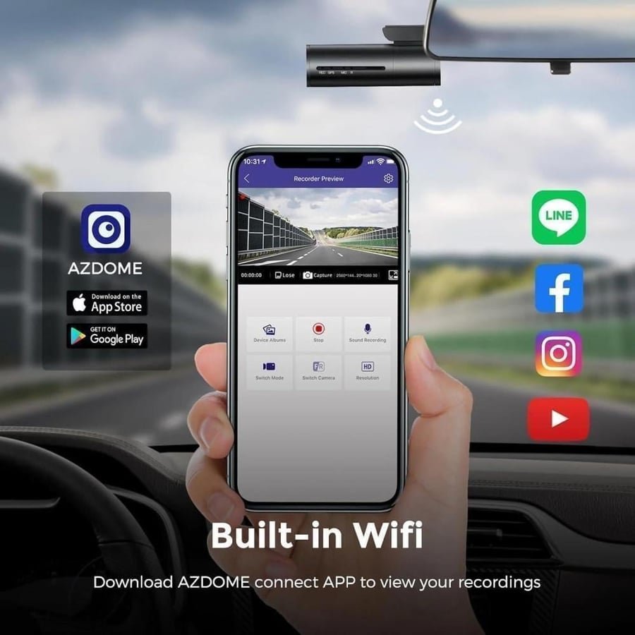 Dash camera Ouzdom M300S two cameras