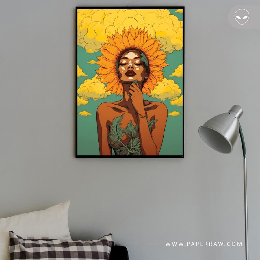 لوحة جدارية زهرة الشمس Sunflower Spirit