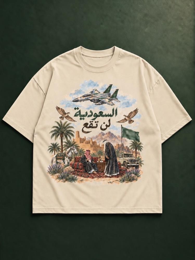 تيشيرت اليوم الوطني السعودية لن تقع