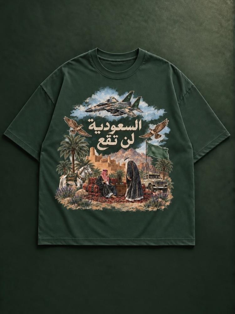تيشيرت اليوم الوطني السعودية لن تقع