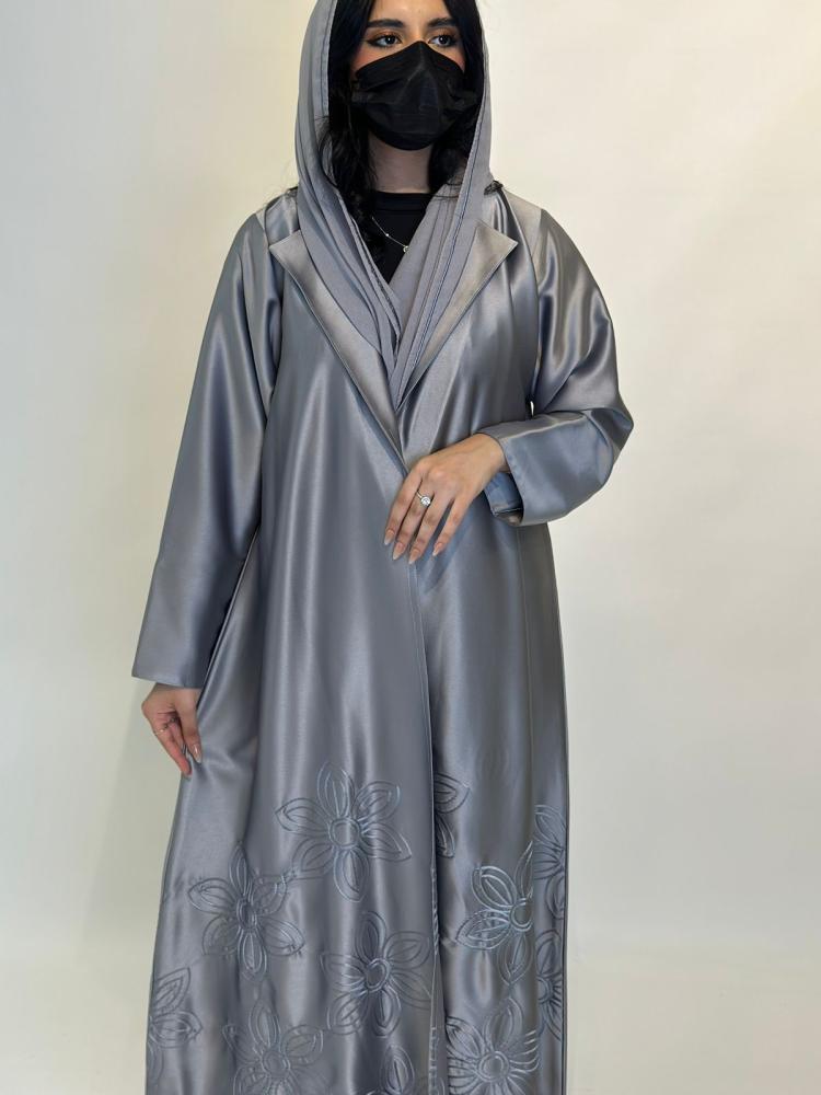 عباية رمادي ناعم