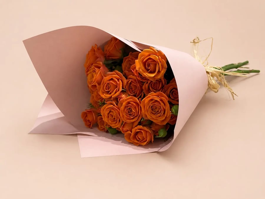 بيبي روز برتقالي من AWE FLORAL