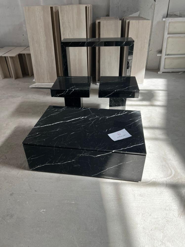 Set of 4 marble tables