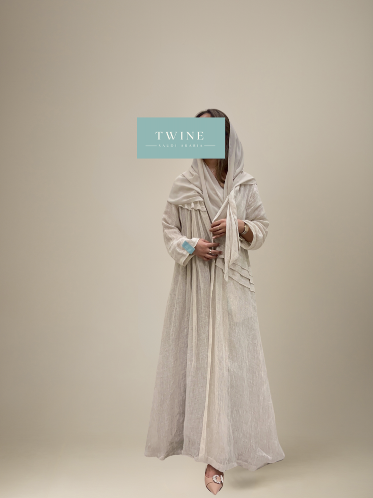 Beige Linen Abaya