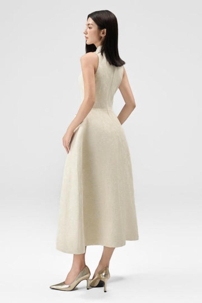 Midi dress with embroidered embroidery