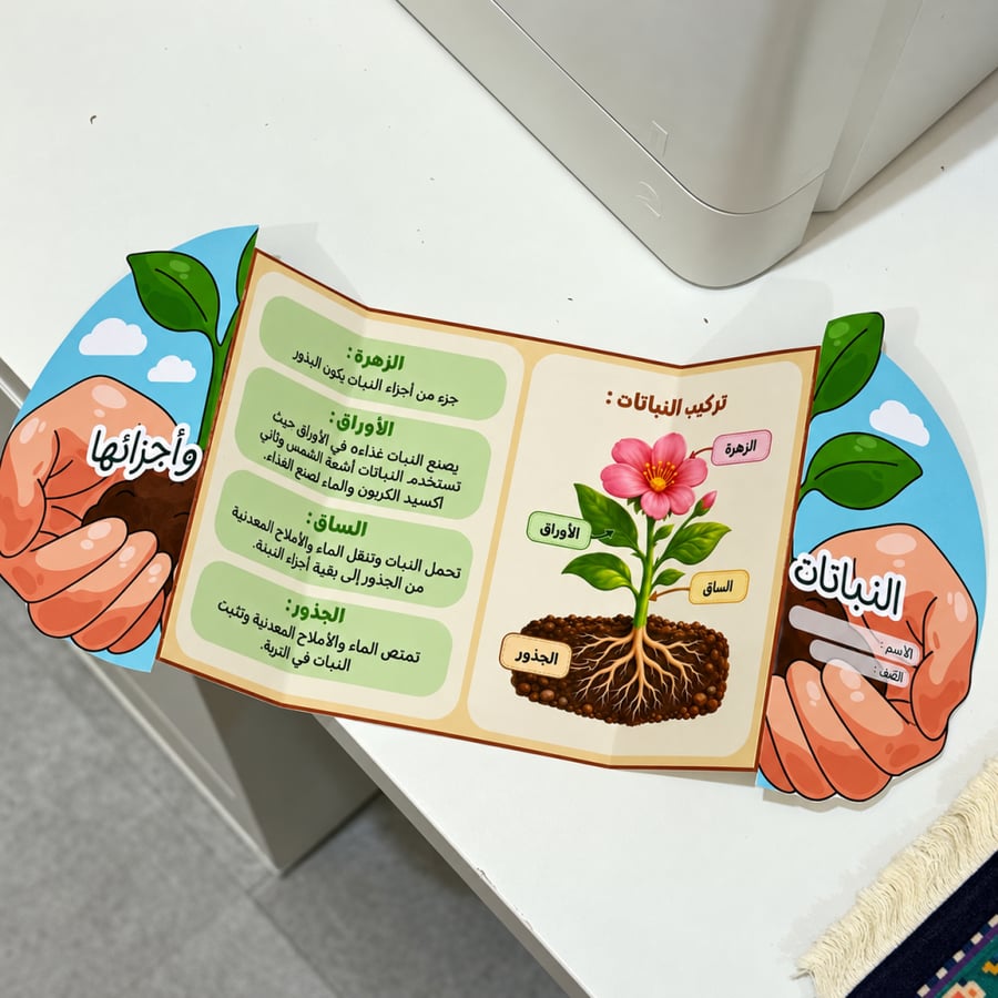 مطوية النباتات واجزائها - علوم - اولى ابتدائي ( ترم الاول )