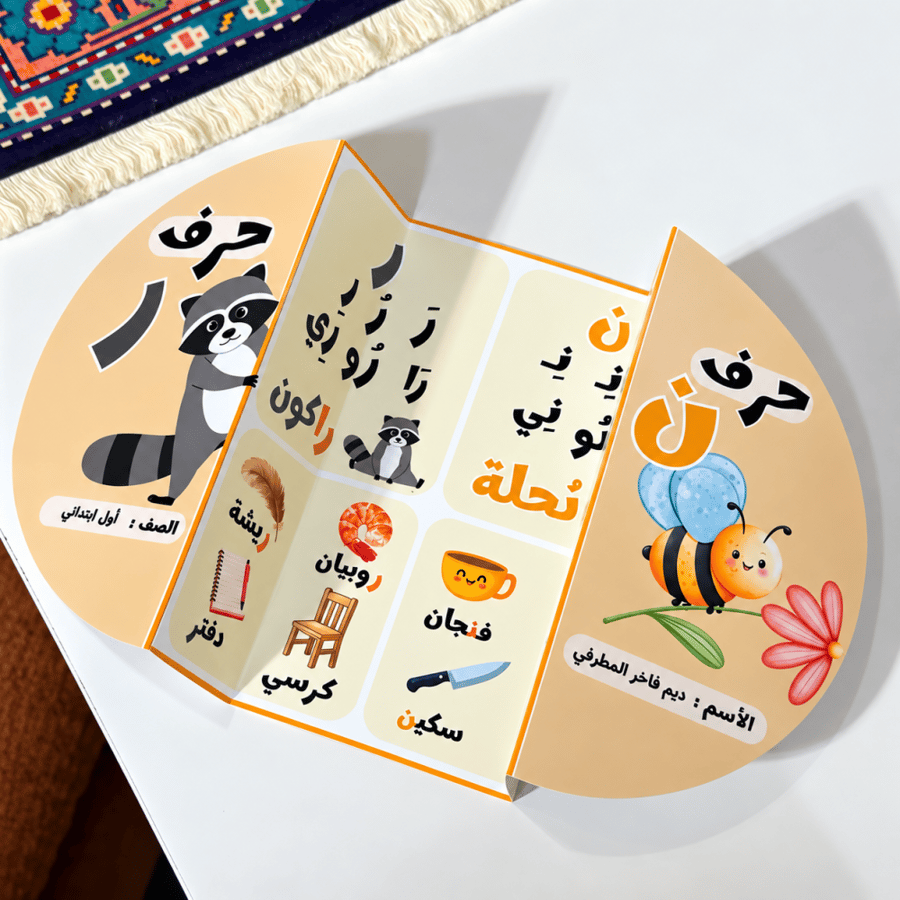 مطوية حرف ن - ر لغتي - اولى ابتدائي ( ترم الاول )
