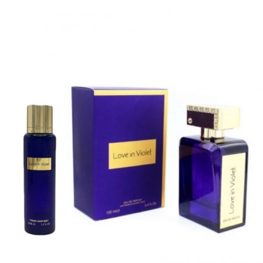 طقم عطر لوف ان فيوليت 100مل + 50مل عطر الشعر