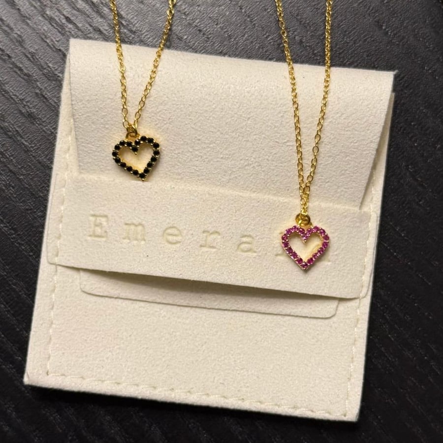 Silver necklace in the shape of a heart