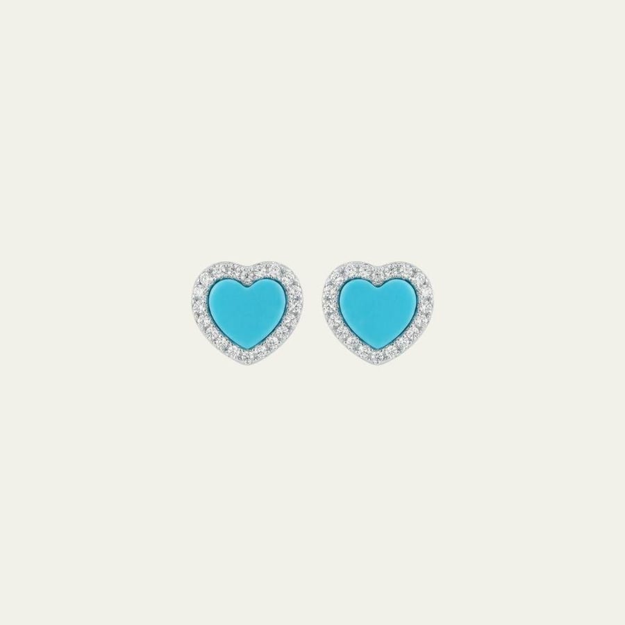 E010, silver pendant, turquoise heart - silver