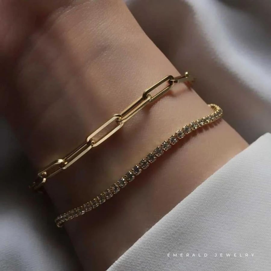 [B027] Tennis bracelet gold-plated