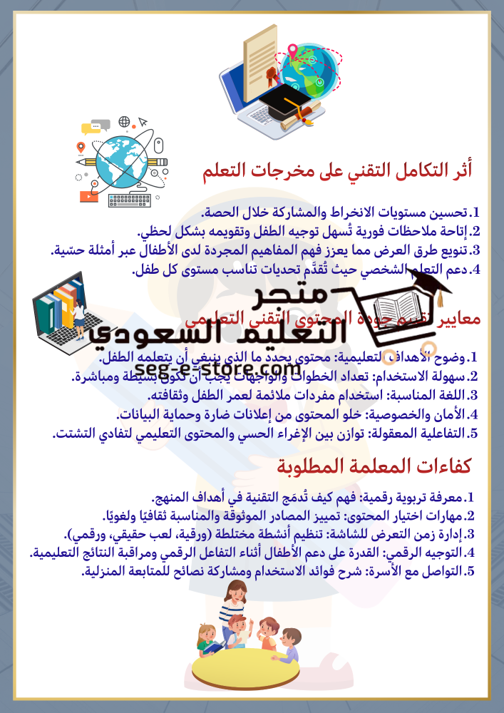 دور تقنية التعليم في مرحلة رياض الاطفال