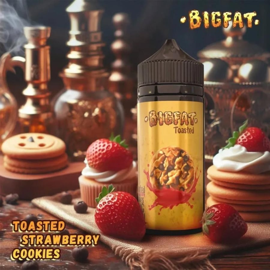 بيق فات فراولة كوكيز 100 مل - Bigfat Toasted Strawberry Cookies 100ml