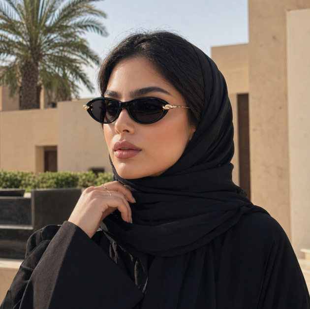 نظارات بوتيغا فينيتا الشمسية البيضاوية – أسود وذهبي