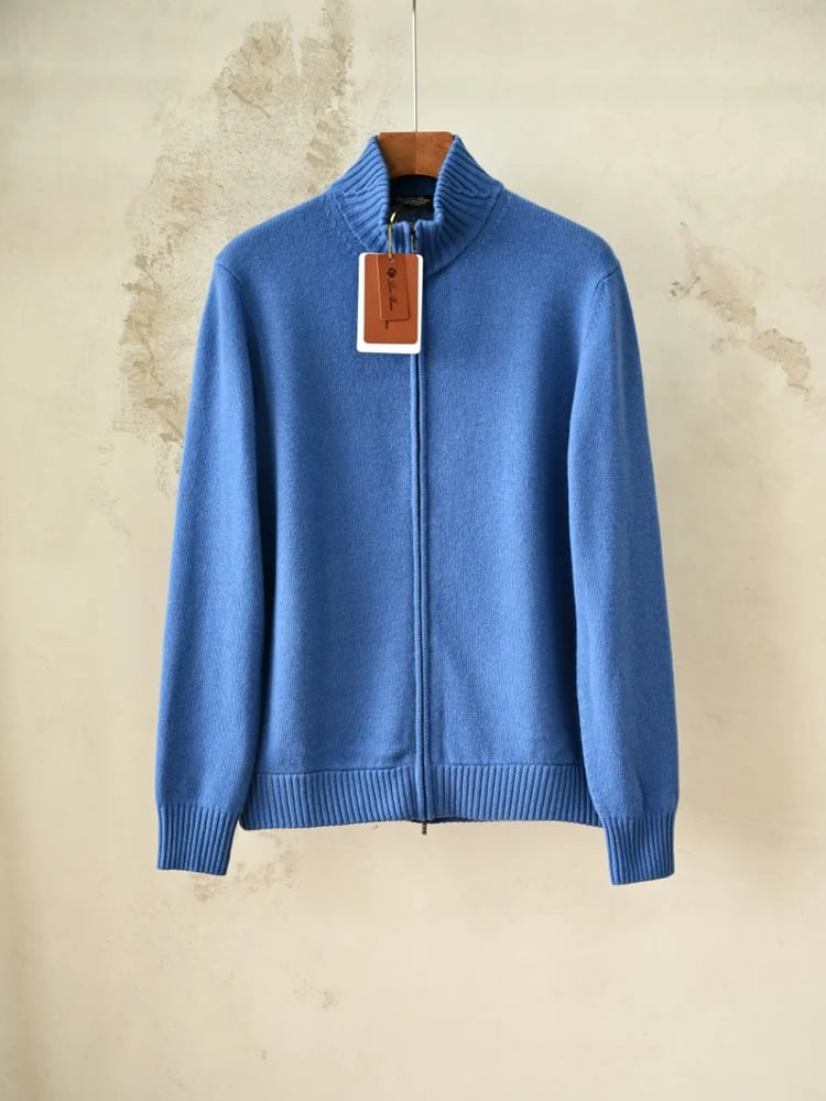 سترة لورو بيانا الرجالية الكشمير بسحاب كامل (Loro Piana Full-Zip Cashmere Cardigan)