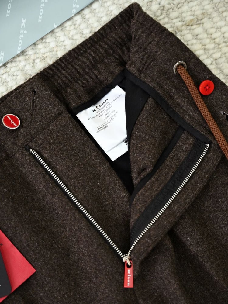 بنطلون رجالي بني فاخر من كيتون (Kiton)