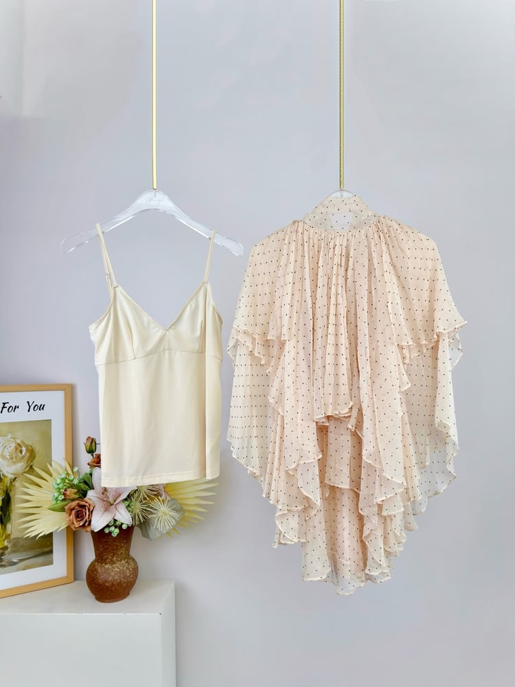 طقم "زيمرمان" الماكسي من الفيسكوز بنقشة البولكا دوت (Zimmermann Polka-Dot Viscose Set)