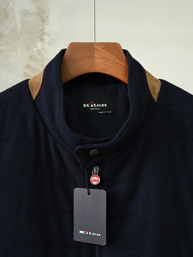 فيست كيتون الرجالي الفاخر من الصوف المبطن (Kiton Quilted Wool Vest)