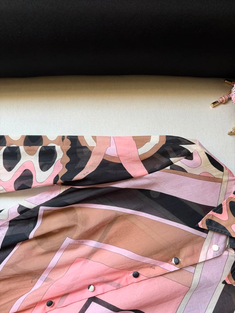 قميص "بويتشي" القطني بنقشة هندسية (Pucci Cotton Printed Shirt)