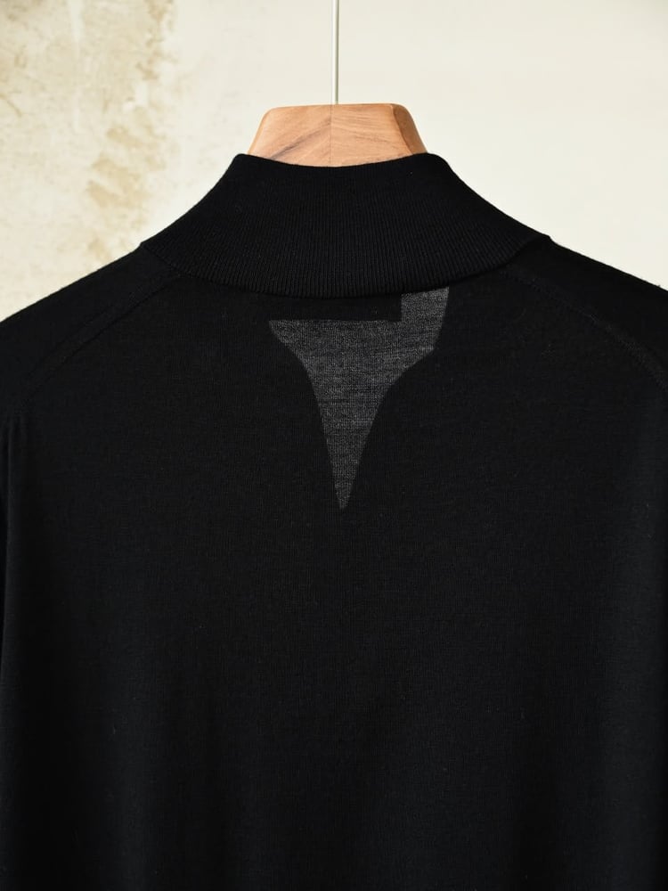 سترة كيتون الرجالية المحبوكة بنصف سحاب (Kiton 14 Micron Wool Half-Zip Pullover)