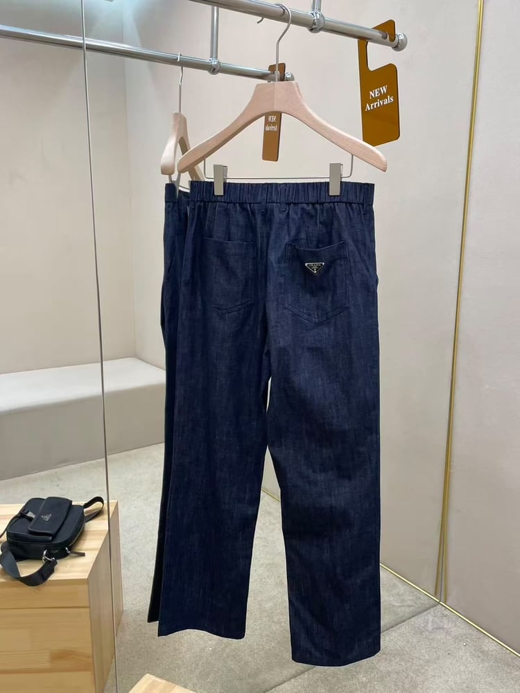 طقم برادا الجينز الفاخر (Prada Denim Jacket & Pants Set)
