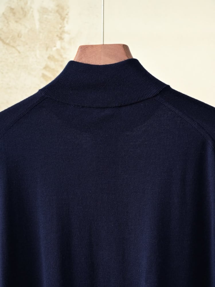 سترة كيتون الرجالية المحبوكة بنصف سحاب (Kiton 14 Micron Wool Half-Zip Pullover)