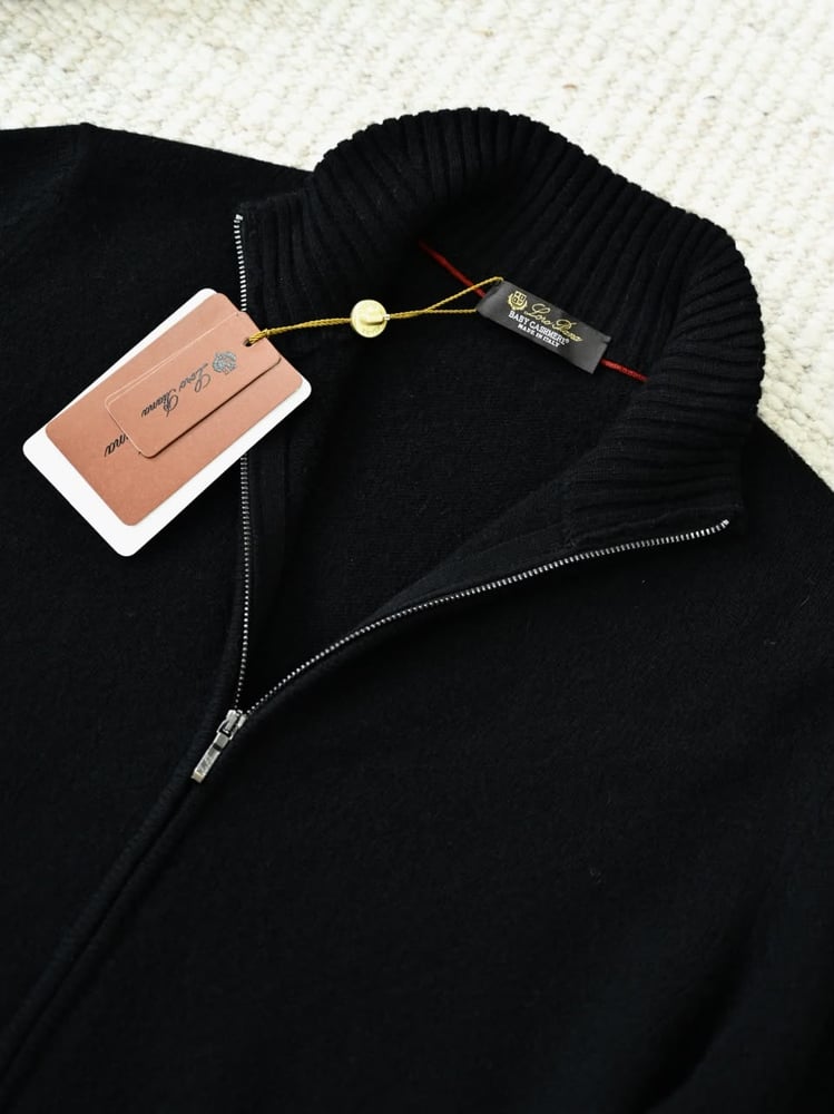 سترة لورو بيانا الرجالية الكشمير بسحاب كامل (Loro Piana Full-Zip Cashmere Cardigan)
