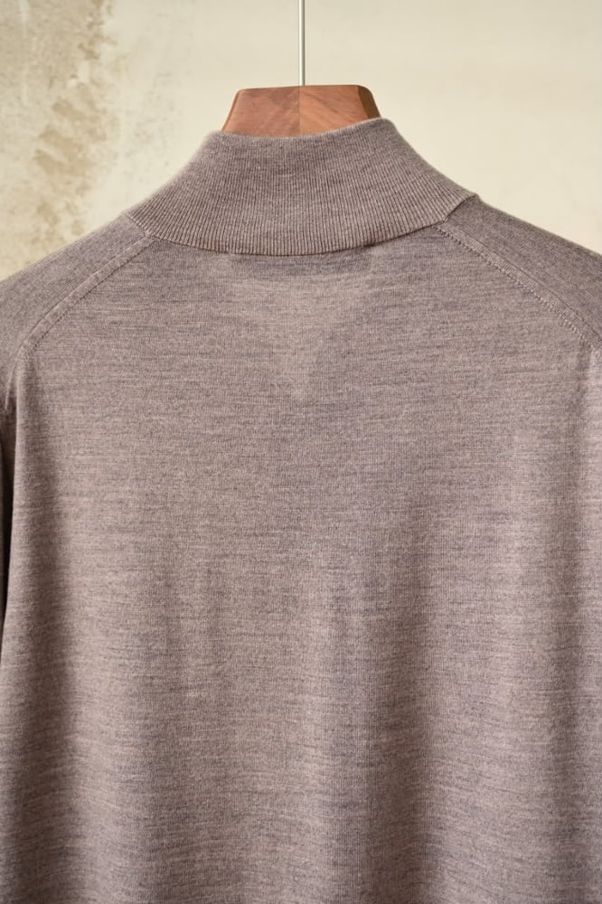 سترة كيتون الرجالية المحبوكة بنصف سحاب (Kiton 14 Micron Wool Half-Zip Pullover)
