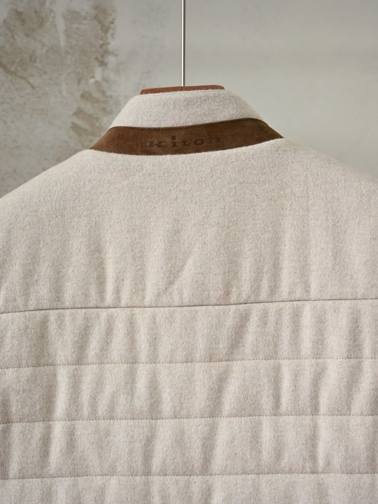 فيست كيتون الرجالي الفاخر من الصوف المبطن (Kiton Quilted Wool Vest)