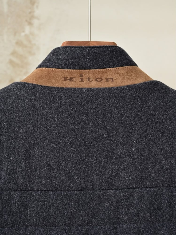 فيست كيتون الرجالي الفاخر من الصوف المبطن (Kiton Quilted Wool Vest)