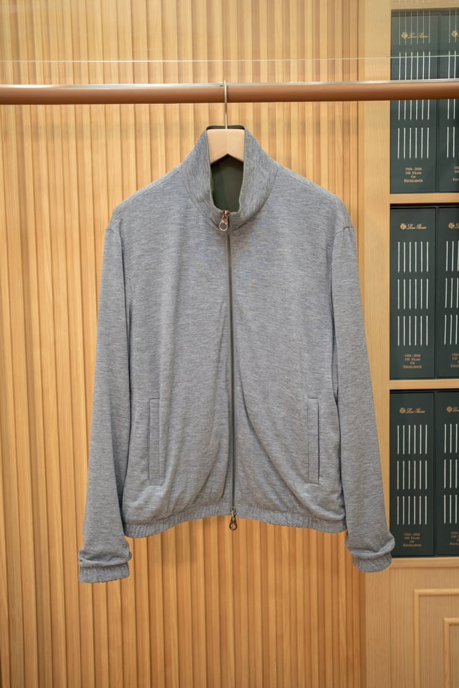 جاكيت بومبر ثنائي الوجه بأكمام طويلة من لورو بيانا | Loro Piana Reversible Bomber