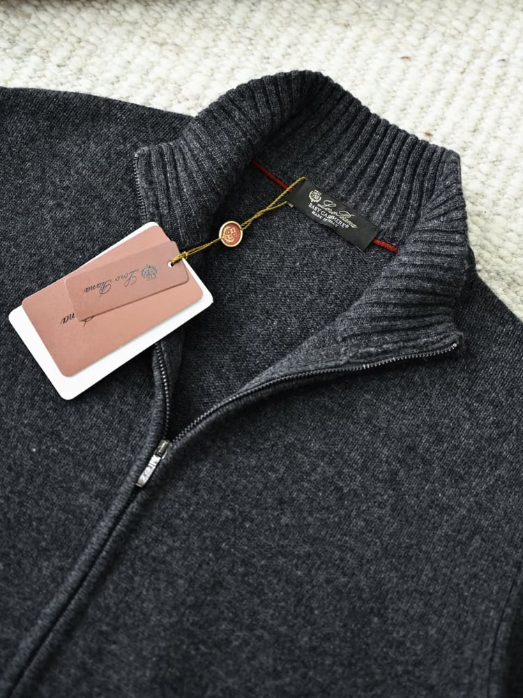 سترة لورو بيانا الرجالية الكشمير بسحاب كامل (Loro Piana Full-Zip Cashmere Cardigan)