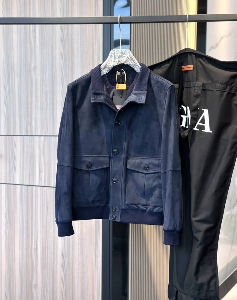جاكيت إرمينيجيلدو زينيا الشمواه الفاخر (Ermenegildo Zegna Suede Bomber Jacket)