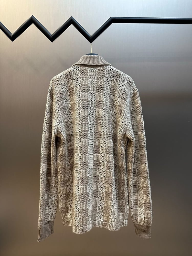 كارديجان لويس فيتون المتقاطع الفاخر (Louis Vuitton Damier Knit Cardigan)