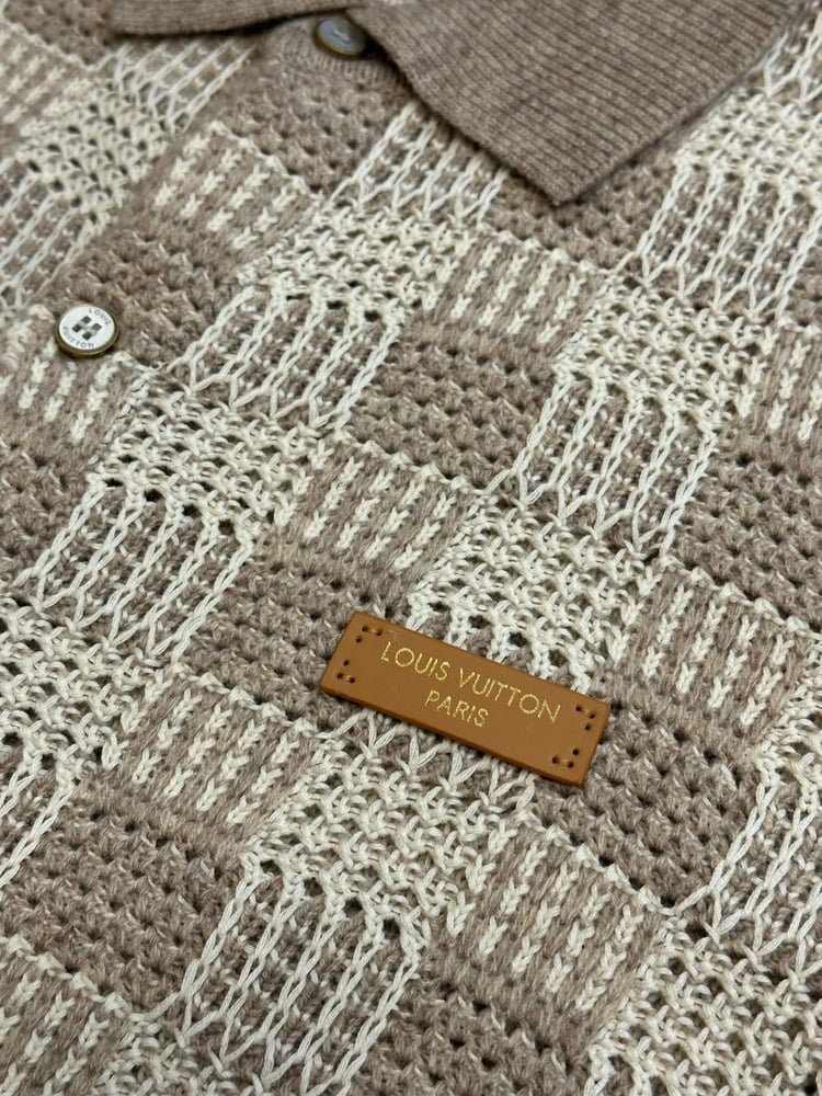 كارديجان لويس فيتون المتقاطع الفاخر (Louis Vuitton Damier Knit Cardigan)