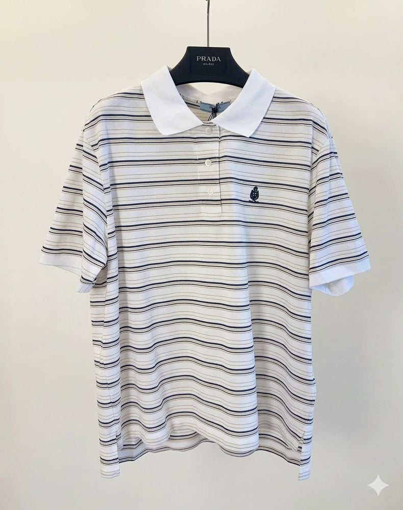 قميص برادا "بولو" المقلم (Prada Striped Polo Shirt)