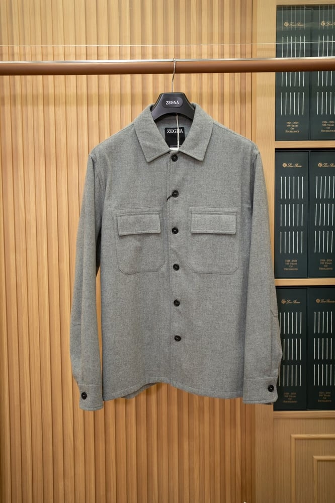 طقم كشمير فاخر من زيانيا (Zegna Cashmere Overshirt & Trousers Set)