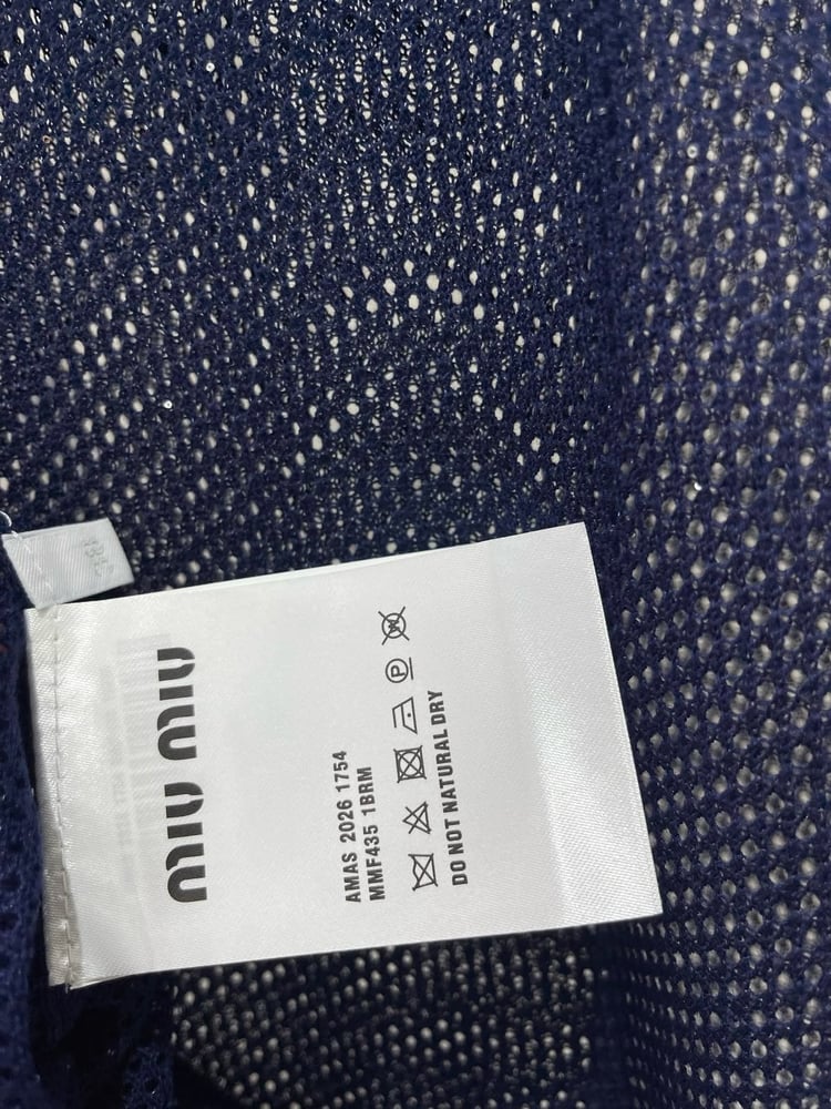 تيشرت بولو Miu Miu المحبوك (بنسيج شبكي)