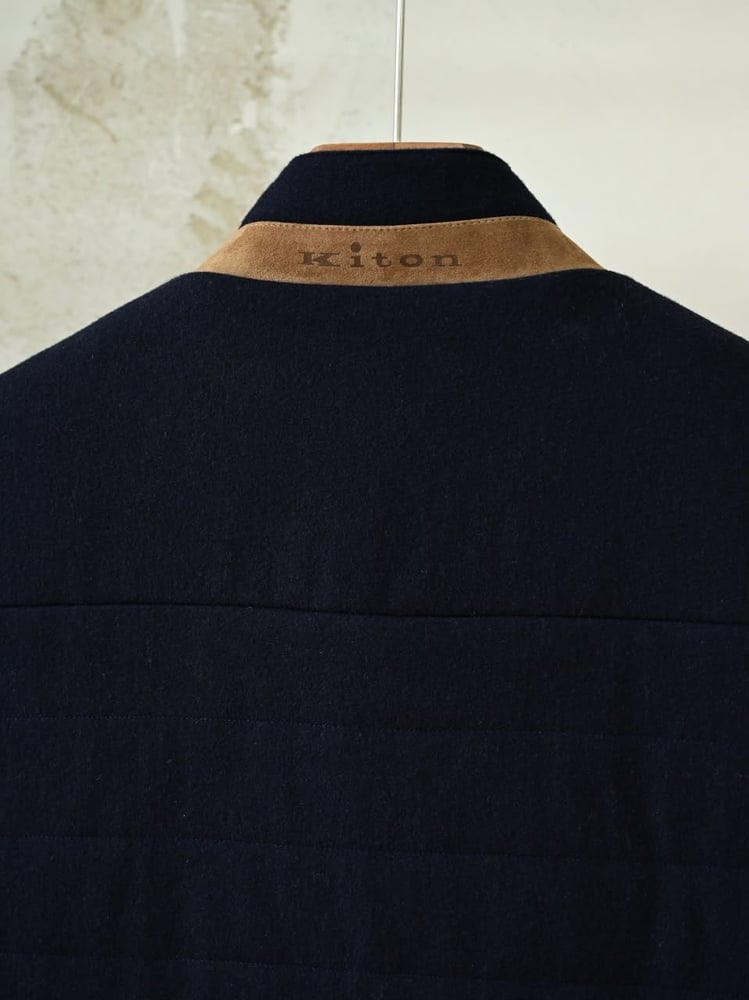 فيست كيتون الرجالي الفاخر من الصوف المبطن (Kiton Quilted Wool Vest)