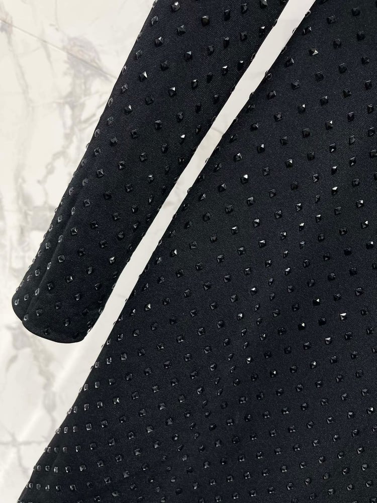 فستان السهرة الأسود المرصع (Midnight Studded Mini Dress)