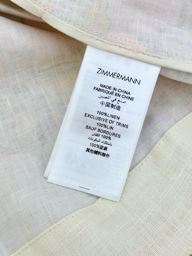 فستان "زيمرمان" القصير بنقشة البيزلي الملونة (Zimmermann Paisley Mini Dress)